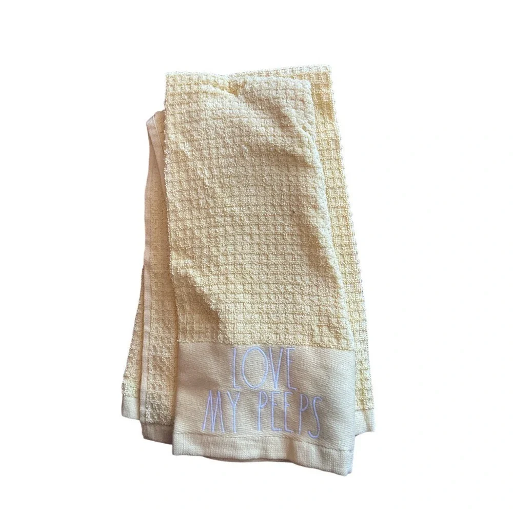 Rae Dunn 2 Easter kitchen Towel set *Hip Hop-Love My Peeps*‎
